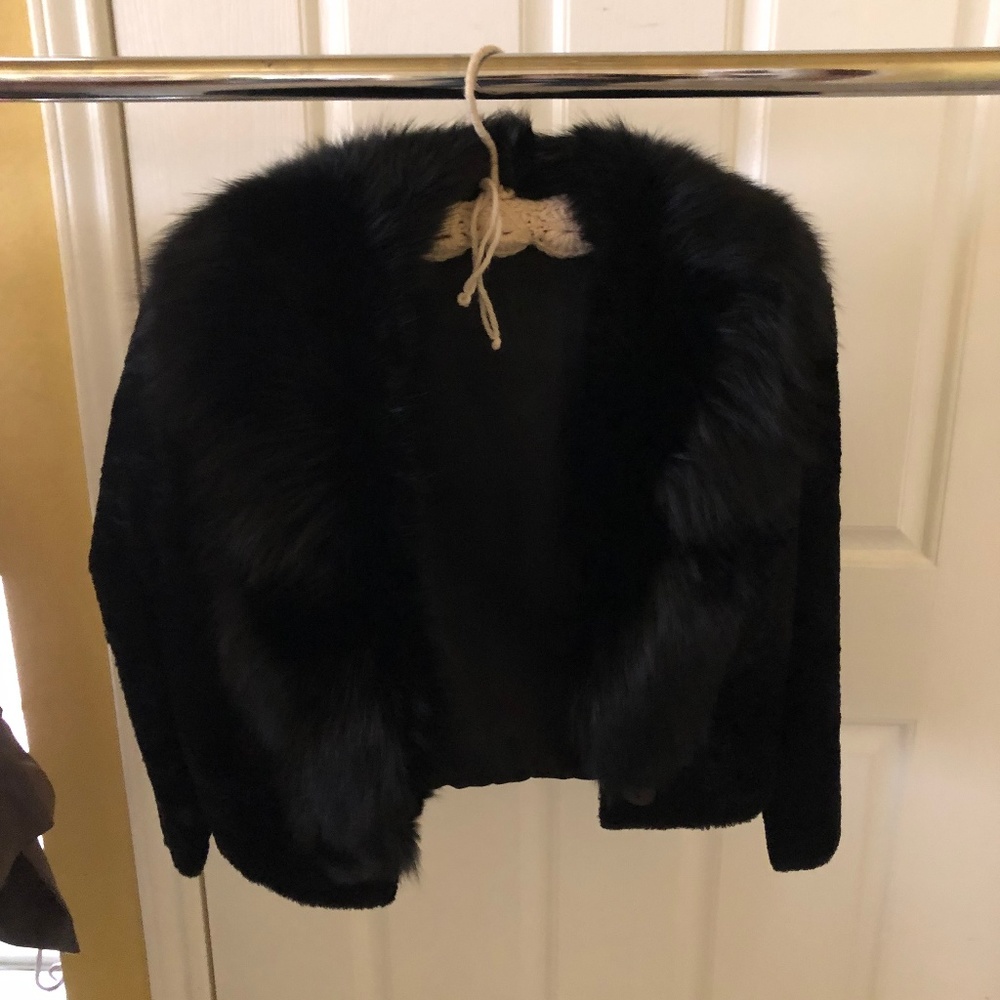 mink collar lambsfur jacket